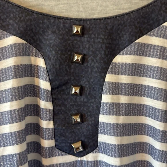 Women’s Striped Top With Built In Cardigan Long Sleeve Size XL - Picture 7 of 10